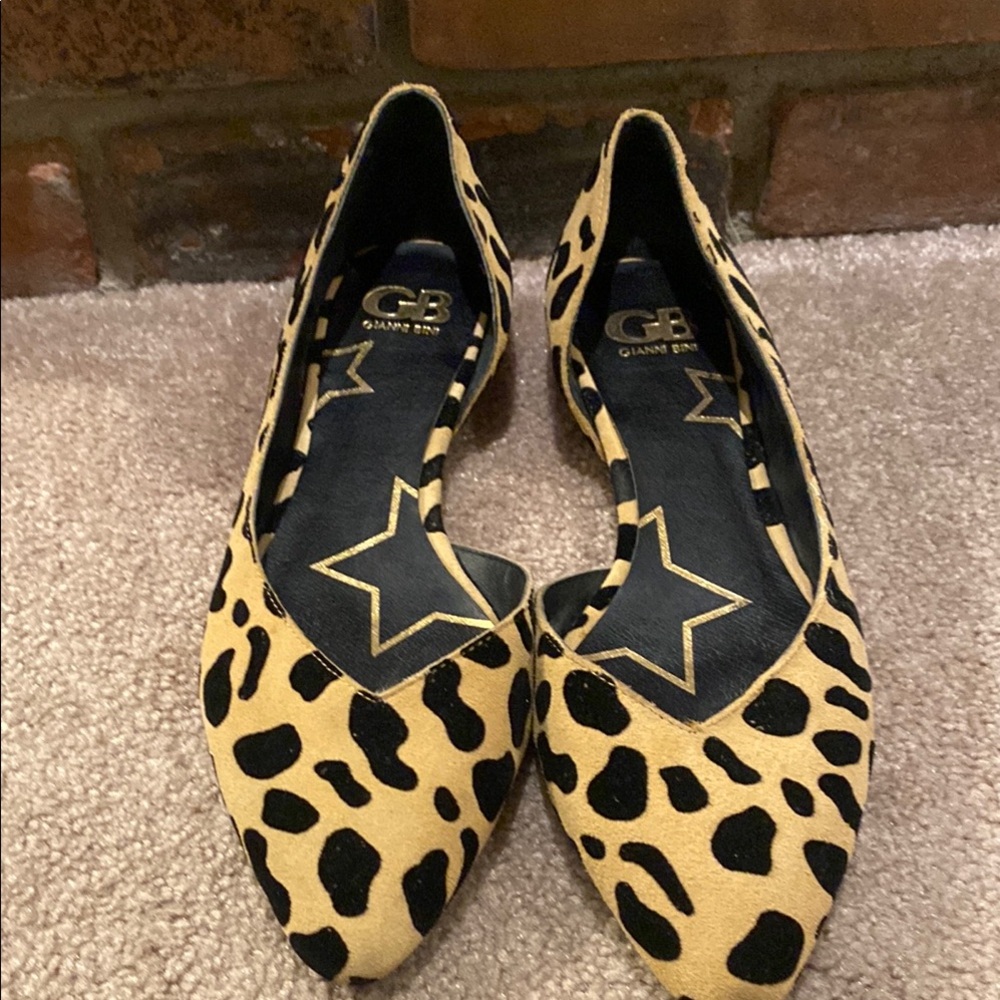 Gianni Bini Black and Tan Animal Print Loafers